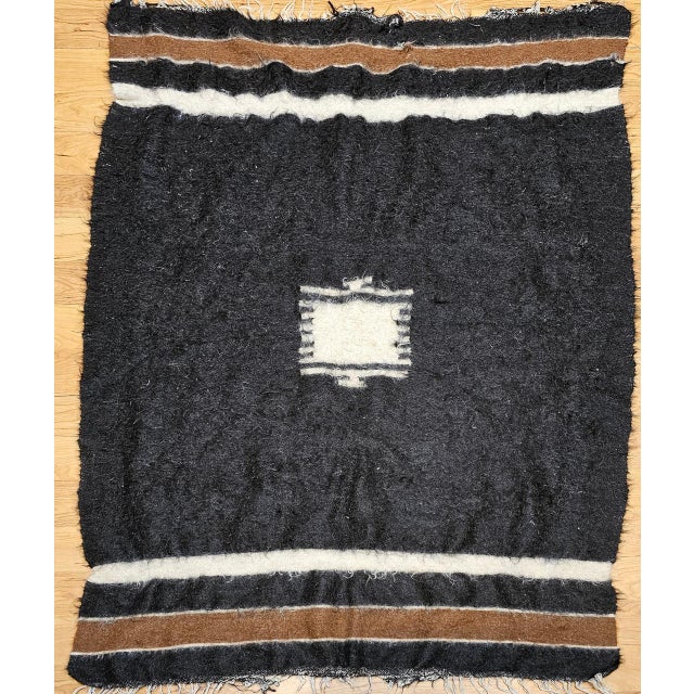 Vintage Turkish Tulu Tribal Area Rug, Handwoven, Shag Wool Pile, 4' x 5' For Sale - Image 11 of 16