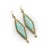 The elongated turquoise diamond-shaped tablet is the central focus of these earrings. The pale turquoise color has bits of...