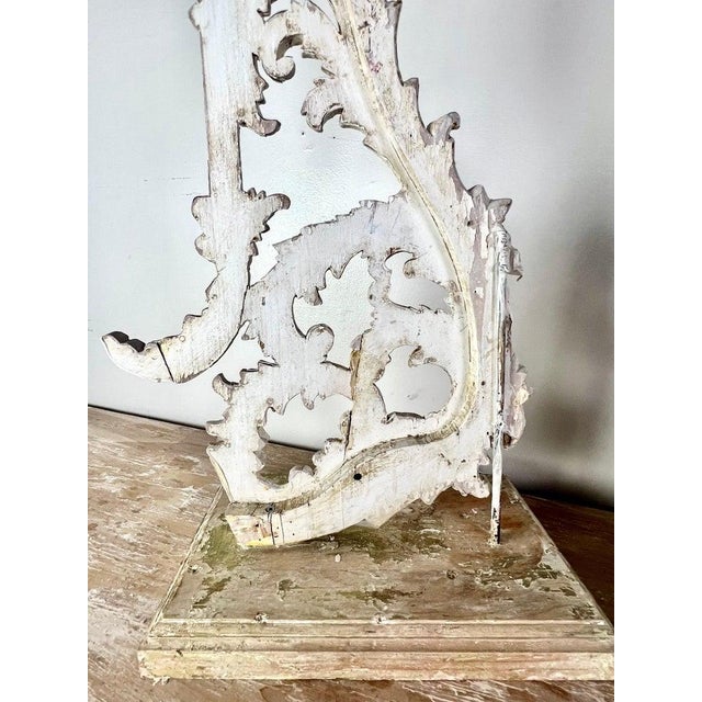 Pair of 19th Century Italian Rococo Carvings on Wood Bases, Distressed For Sale - Image 15 of 17