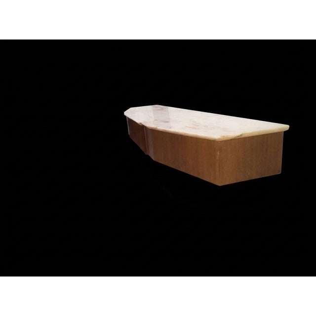 Mid-Century Modern Marble and Wood Wall Console Table by Osvaldo Borsani, Italy, 1950s For Sale - Image 3 of 18
