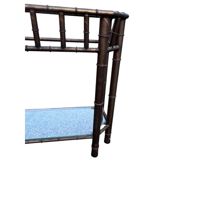 Late 20th Century Faux Bamboo Metal Console For Sale - Image 12 of 14
