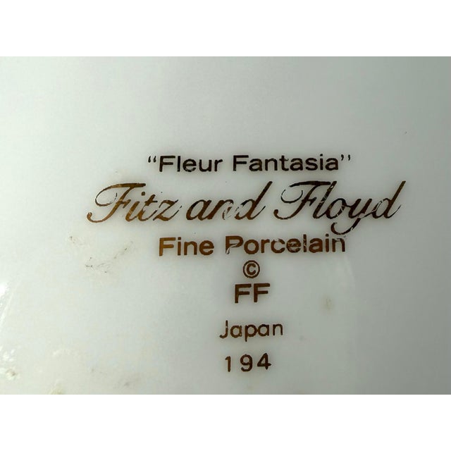 Ceramic Vintage Fitz & Floyd Fleur Fantasia Serving Bowl For Sale - Image 7 of 8