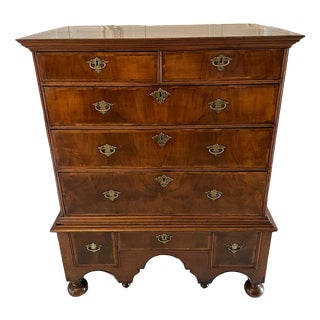 William & Mary Figured Walnut Chest on Stand, 1680s For Sale