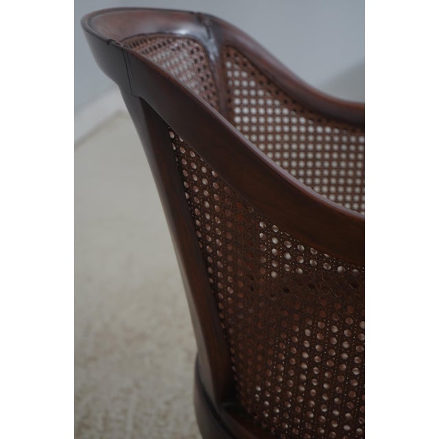 Brown Vintage French Carved Cane Tub Chair For Sale - Image 8 of 18