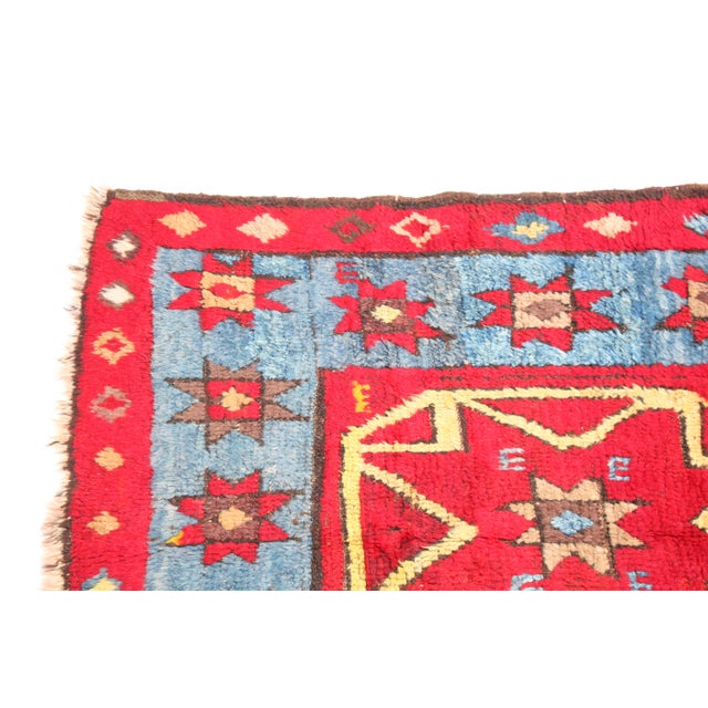 Textile Vintage to Antique Konya Tribal Rug – Pure Wool, Bold Anatolian Geometry -3' X 5' For Sale - Image 7 of 17