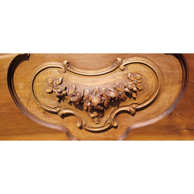 Antique Louis French Walnut Headboard and Footboard For Sale - Image 13 of 14