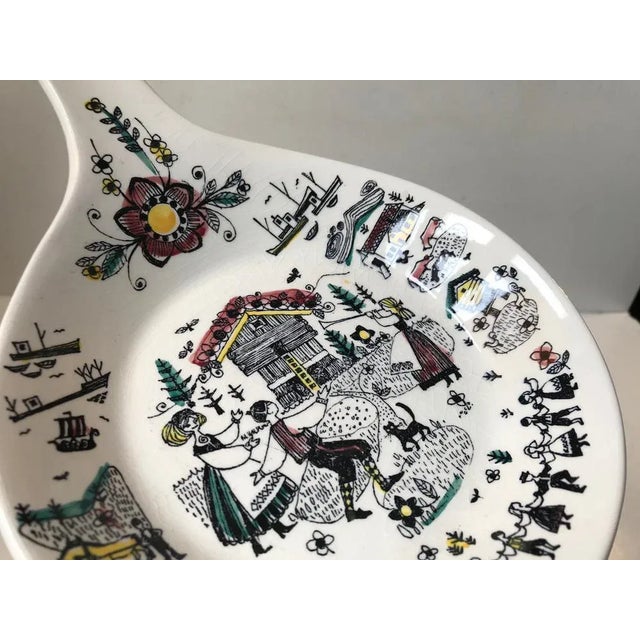 Hand-Painted Dish by Inger Waage, 1950s For Sale - Image 4 of 11