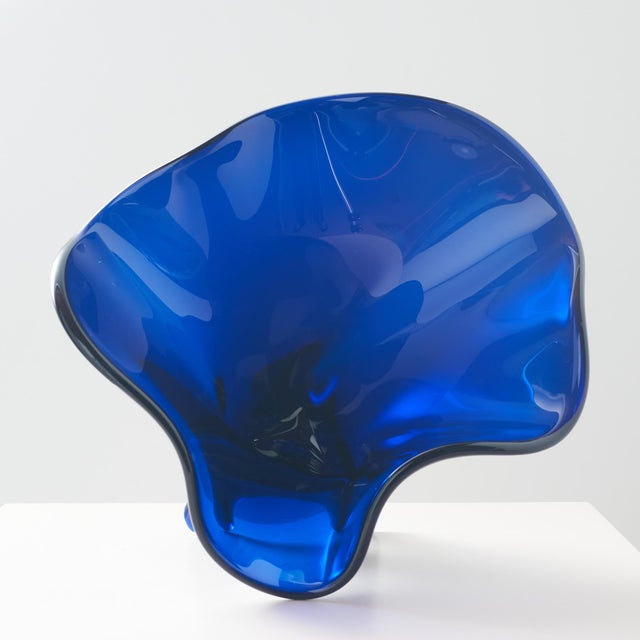 Blue Tornado Glass Bowl by Allan Scharff For Sale In San Francisco - Image 6 of 10