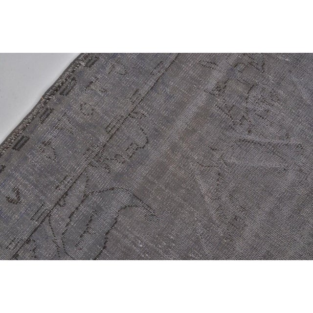 Vintage Distressed Turkish Oushak Rug in Slate Gray, Ash & Muted Indigo For Sale - Image 10 of 10