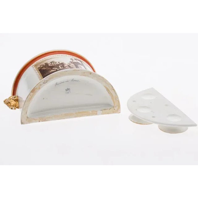 Early 19th Century Porcelain Crocus Vase with Ram's Head Handles For Sale - Image 9 of 11