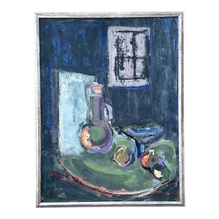 Vintage Original Abstract Still Life on Canvas For Sale