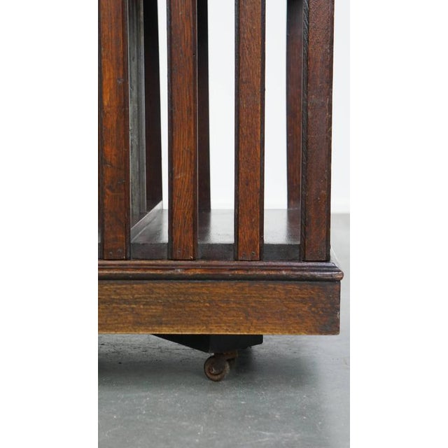 Very Large Antique English Book Mill Made of Oak on Original Wheels For Sale - Image 11 of 13