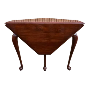 Late 20th Century Henkel Harris Solid Cherry Handkerchief Drop Leaf Table