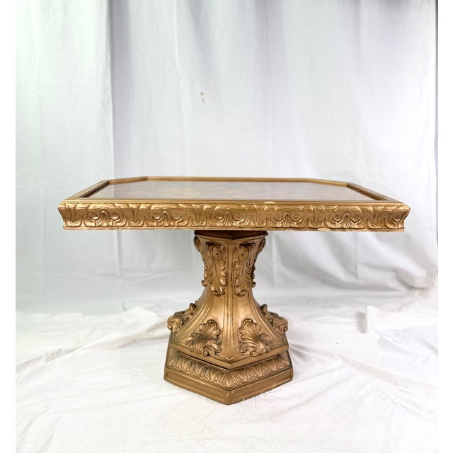 1950s 1970s Hollywood Regency Gilt Table With Pedestal Base For Sale - Image 5 of 5