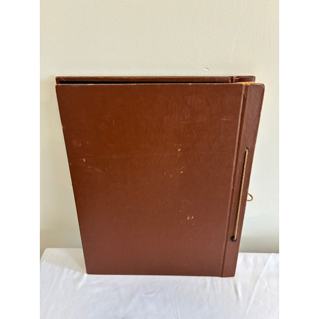 Vintage Embossed Leather Scrapbook Album With Crest and Gold Detailing For Sale - Image 14 of 14