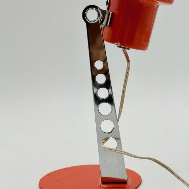 Vintage Italian Targetti Sankey Orange Desk Lamp, 1970s For Sale - Image 6 of 11