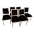 Set of 6 Lacquered Wood Framed Dining Chairs For Sale