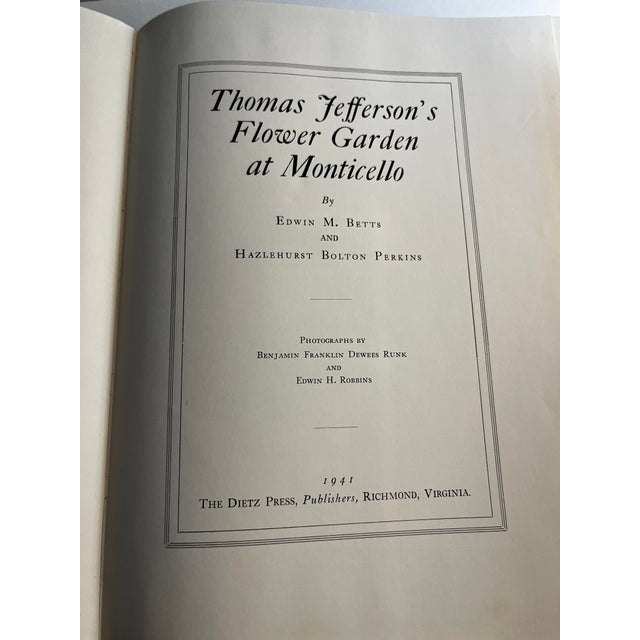 American 1941 Thomas Jefferson's Flower Garden Book For Sale - Image 3 of 10