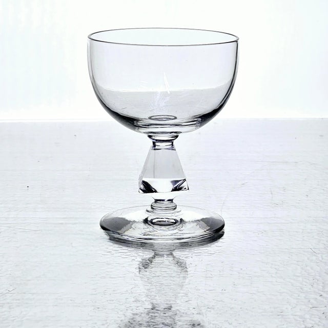 Set of Six Bryce Aquarius #961 Faceted Stem Cordial Glasses For Sale - Image 10 of 12