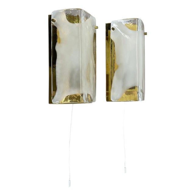 Hollywood Regency Murano Glass Wall Lights from Kalmar Lights, 1960s, Set of 2 For Sale