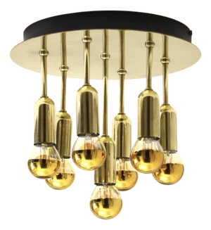 Mid-Century Modern German Atomic Ceiling Lamp in Brass from Cosack, 1970s