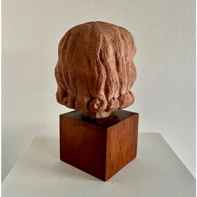 1940s Albert André Aebly, Portrait of a Young Girl, 1940s, Ceramic For Sale - Image 5 of 7