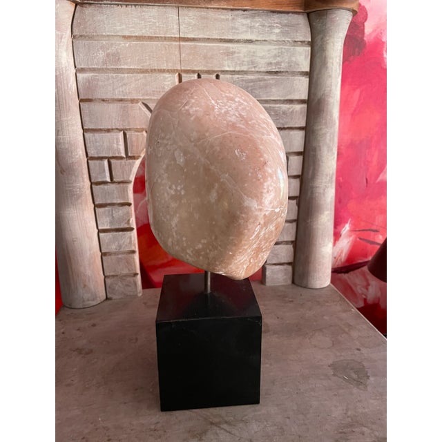 White Marble Figurative Mid Century Bust of a Woman by J Maher. For Sale - Image 4 of 10
