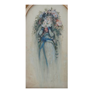 Sarah Bernhardt in the Lady of the Camellias Watercolor by Georges Clairin, 1903 For Sale