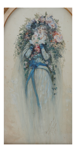 Sarah Bernhardt in the Lady of the Camellias Watercolor by Georges Clairin, 1903