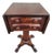 19th Century Mahogany Empire Drop Leaf End Table Hand Carved For Sale
