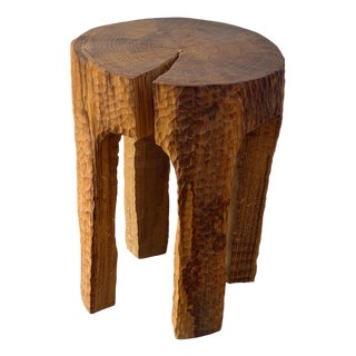 Oak Stool 1 by Romain Des Bois For Sale