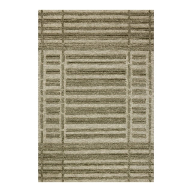 Chris Loves Julia x Loloi Bradley Sage / Olive 5'-0" x 7'-6" Area Rug For Sale