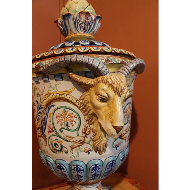 Blue Universal Exhibition of Paris Vase in Earthenware from Toul Bellevue, 1889 For Sale - Image 8 of 12