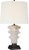 Transitional Thomas O'Brien by Visual Comfort Signature Luxor Medium Table Lamp in Alabaster and Bronze with Linen Shade For Sale - Image 3 of 3