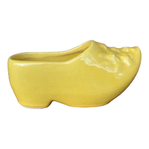 McCoy Yellow Wooden Shoe Ceramic Planter