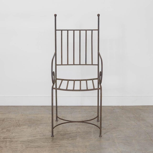 French Iron Scroll Dining Chairs, Set of 4 For Sale - Image 4 of 12