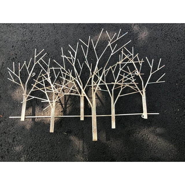 Metal Vintage Curtis Jere Signed Metal Wall Sculpture of Trees For Sale - Image 7 of 7