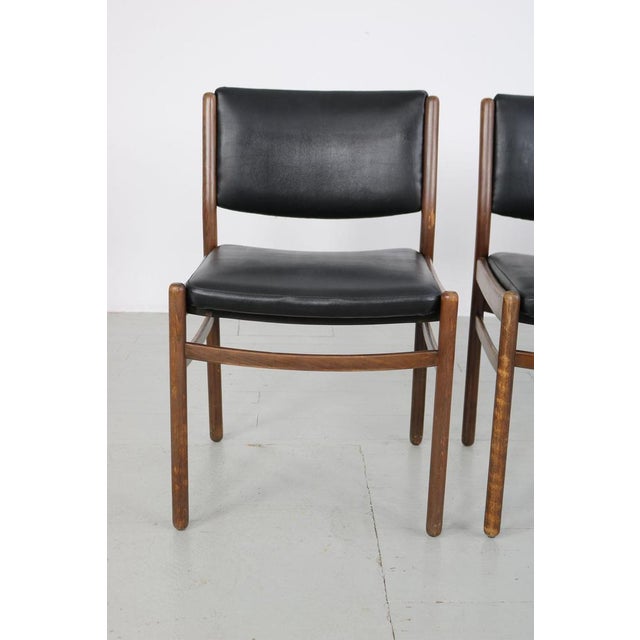 Wooden Chairs with Leatherette Upholstery, Italy, 1960s, Set of 3 For Sale - Image 9 of 18