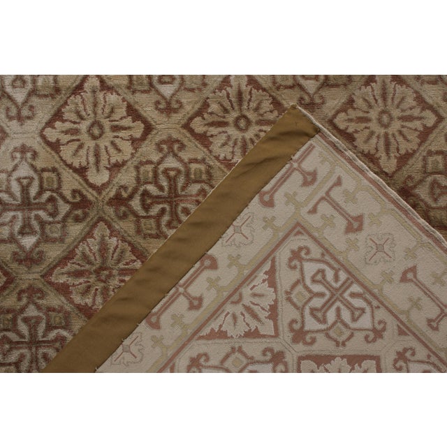 Rug & Kilim’s European Style Art Deco Rug in Beige Brown Geometric Pattern For Sale In New York - Image 6 of 6