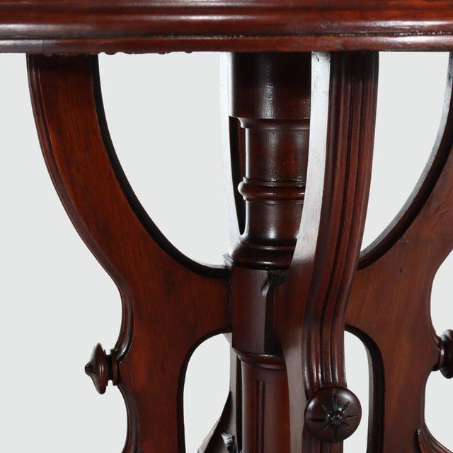 Brooks (Attr) Renaissance Revival Chip Carved Walnut & Burl Center Table C1890 For Sale - Image 16 of 16