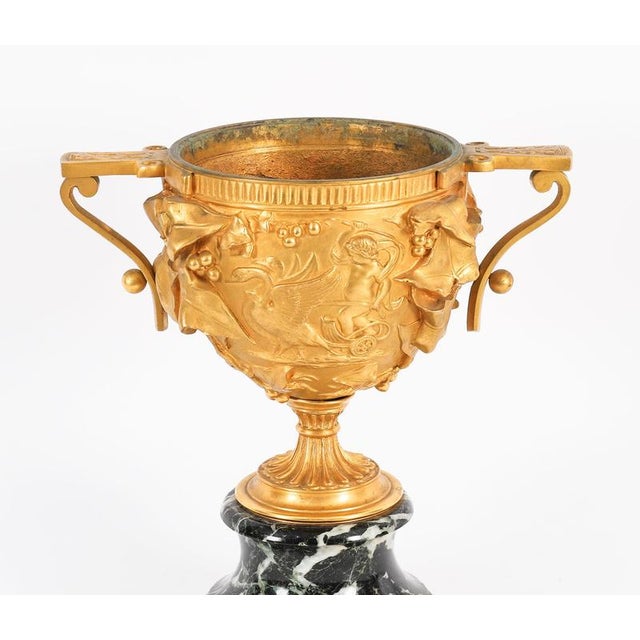 Copper Antique Classical French Grand Tour Gilt Bronze Urns, Set of 2 For Sale - Image 8 of 18
