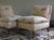English Upholstered Slipper Chairs on Turned Legs W/Casters - A Pair For Sale - Image 3 of 8