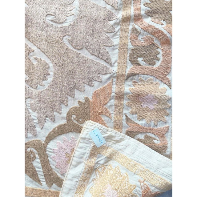Textile Asian Suzani Embroidered Wall Hanging For Sale - Image 7 of 7