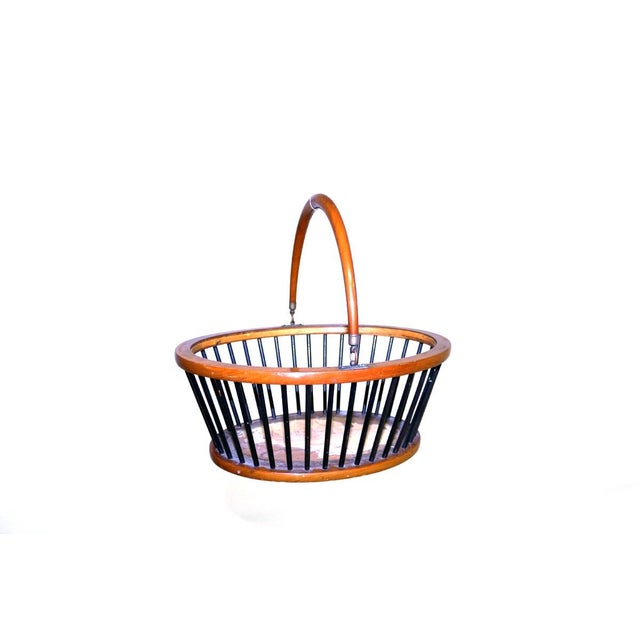 - Antique Biedermeier basket - Designed & made by Josef Danhauser - Made of solid oak and cherry - Partially stained black...