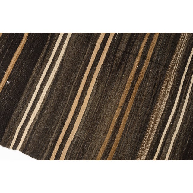 Black Mid 20th Century Oushak Floor Home Decor Kilim Rug For Sale - Image 8 of 10
