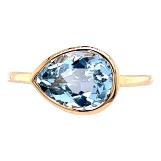 Natural Topaz Ring 6.5 14k Y Gold 3.15 TCW Certified For Sale