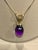 Amethyst Checkerboard Amethyst Drop & Diamond Pendent/Necklace 14 Karat Yellow Gold Chain For Sale - Image 8 of 18
