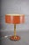 Mid-Century Modern 1950s Mid-Century Modern Leather Drum Lamp With Brass Accents Table Lamp, For Sale - Image 3 of 7