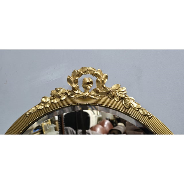 Edwardian Round Gilt Mirror, 1880s For Sale - Image 4 of 6