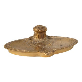 Gilt Bronze Inkwell by J Guerardeau and Susse Brothers, 1890s For Sale